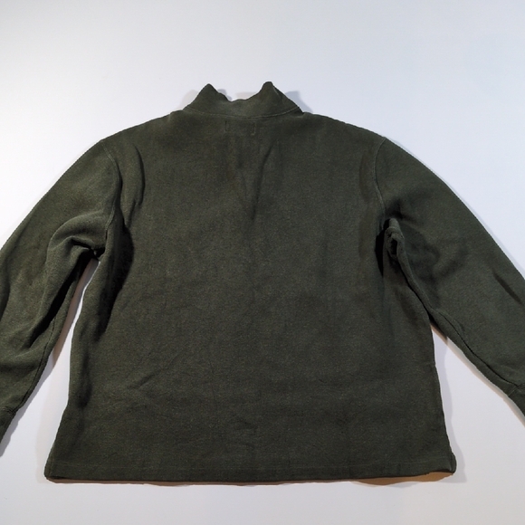 Polo by Ralph Lauren Men's Olive Three Quarter Zip Cotton Sweater - Picture 7 of 13